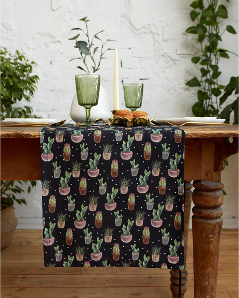 Изображение товара Дорожка на стол Этель Succulents / 6756599 (40x149)