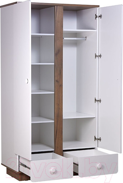 Изображение товара Шкаф Polini Kids Ameli 4010 / 0002763.165 (белый/дуб крафт)