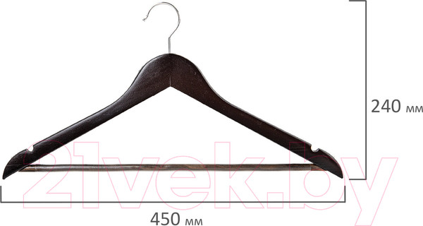 Изображение товара Набор деревянных вешалок-плечиков Brabix 607476 (3шт, дерево)