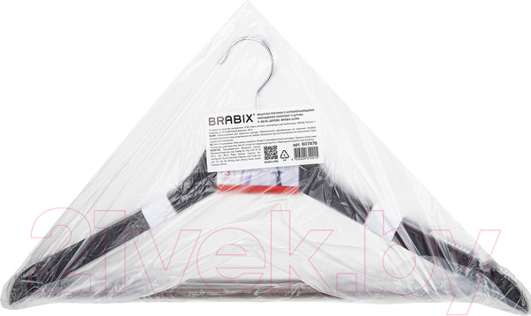 Изображение товара Набор деревянных вешалок-плечиков Brabix 607476 (3шт, дерево)