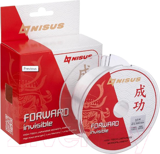 Изображение товара Леска монофильная Nisus Forward Invisible Nylon Transparent N-FI-060-300