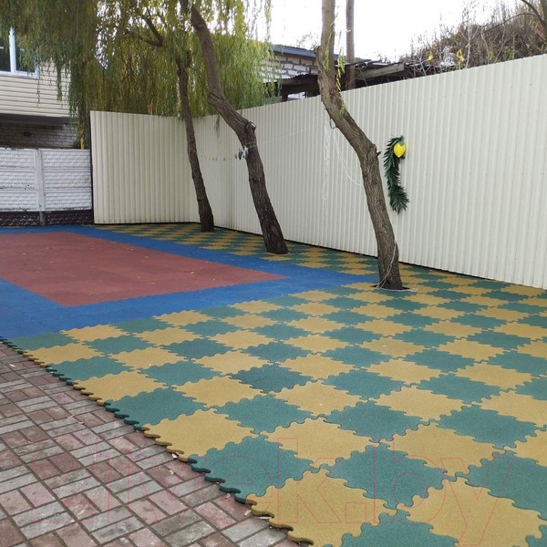 Изображение товара Резиновая плитка Rubtex Puzzle 500x500x20 (синий)