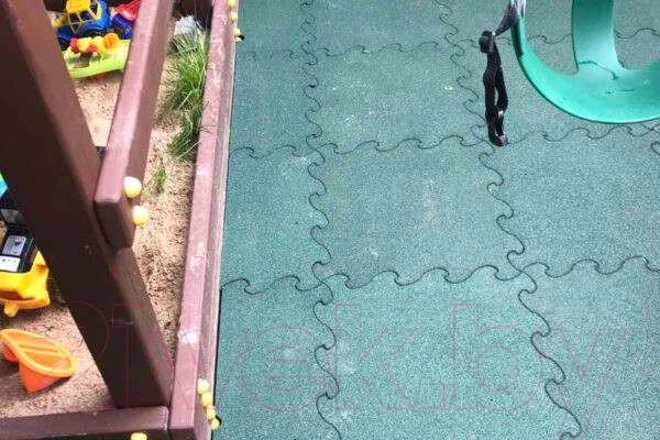 Изображение товара Резиновая плитка Rubtex Puzzle 500x500x20 (синий)