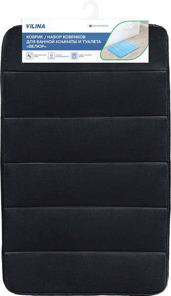 Изображение товара Коврик для ванной Вилина Велюр / 7172 (40x60, черный)