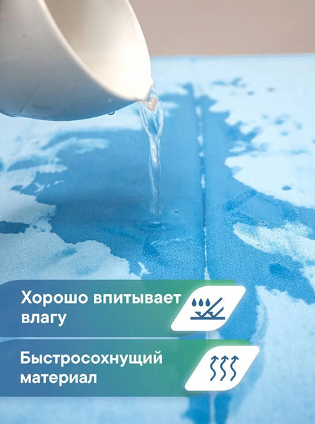 Изображение товара Коврик для ванной Вилина Велюр / 7172 (40x60, голубой)