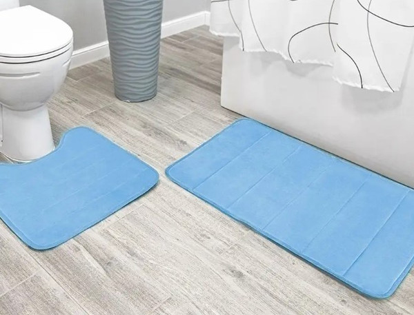 Изображение товара Коврик для ванной Вилина Велюр / 7172 (40x60, голубой)