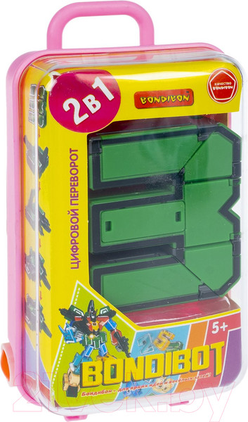 Изображение товара Робот-трансформер Bondibon Bondibot Цифра 3 / ВВ5873-А (розовый)