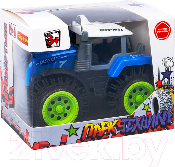 Изображение товара Трактор игрушечный Bondibon Перевертыш / ВВ5886 (синий)