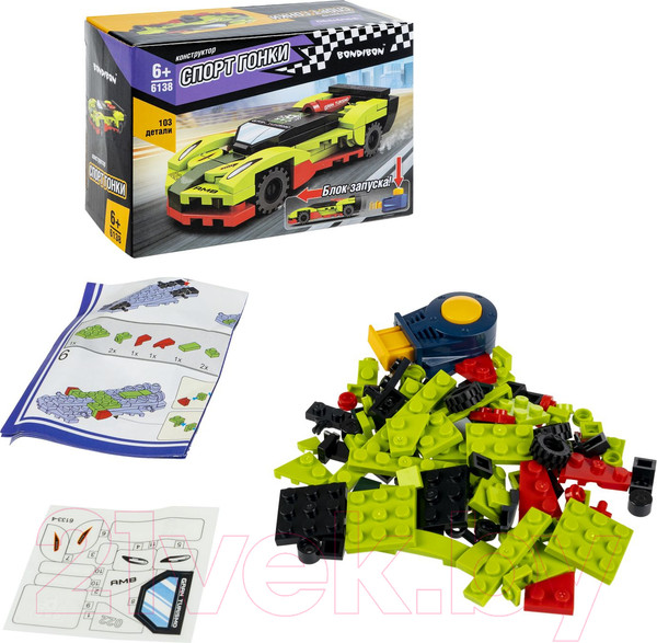 Изображение товара Конструктор инерционный Bondibon Машина / ВВ6138 (зеленый)