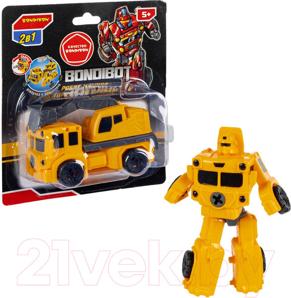 Изображение товара Робот-трансформер Bondibon Bondibot Машина городской службы / ВВ6392 (желтый)