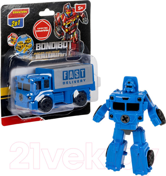 Изображение товара Робот-трансформер Bondibon Bondibot Машина городской службы / ВВ6387 (синий)