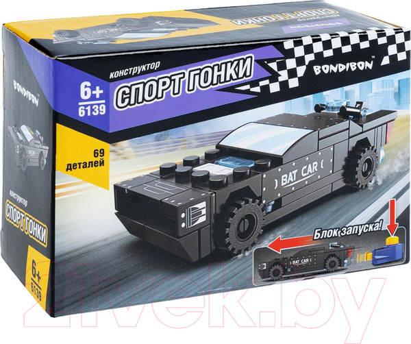 Изображение товара Конструктор инерционный Bondibon Машина / ВВ6139 (черный)