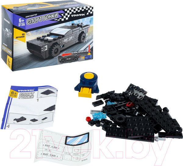 Изображение товара Конструктор инерционный Bondibon Машина / ВВ6139 (черный)