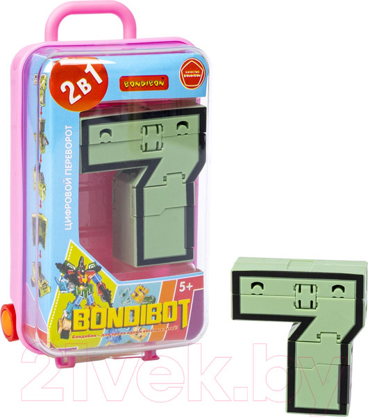 Изображение товара Робот-трансформер Bondibon Bondibot Цифра 7 / ВВ5877-А (розовый)