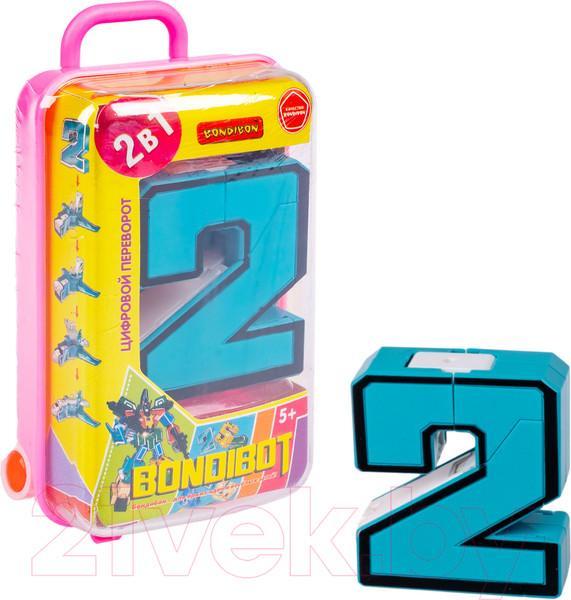 Изображение товара Робот-трансформер Bondibon Bondibot Цифра 2 / ВВ5872-А (розовый)