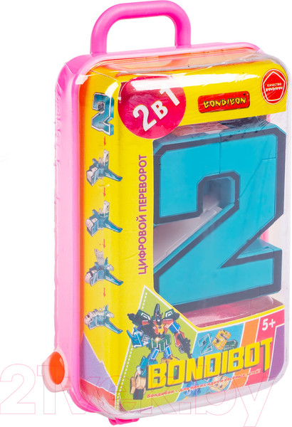 Изображение товара Робот-трансформер Bondibon Bondibot Цифра 2 / ВВ5872-А (розовый)