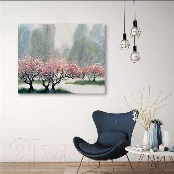 Изображение товара Картина Stamprint Розовые деревья АT041 (90x115см)