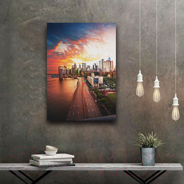 Изображение товара Картина Stamprint Город в закате СТ004 (85x60см)