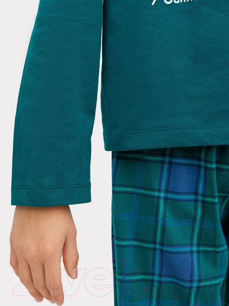 Изображение товара Пижама детская Mark Formelle 563323 (р.134-68-60, темно-зеленый/зеленая клетка)