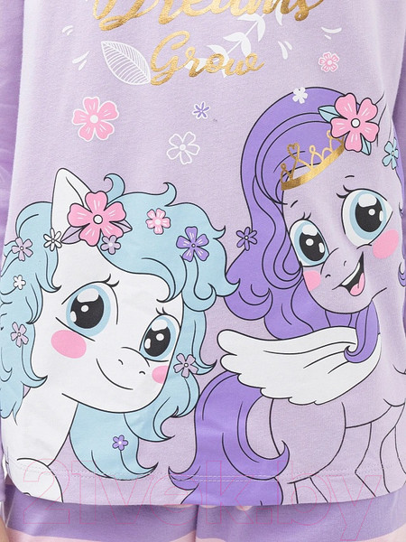 Изображение товара Пижама детская Mark Formelle 567740 (р.128-64, светло-лиловый/розовая полоска)