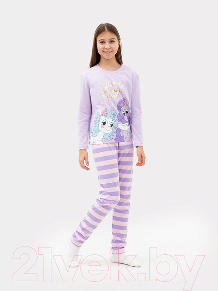 Изображение товара Пижама детская Mark Formelle 567740 (р.134-68, светло-лиловый/розовая полоска)