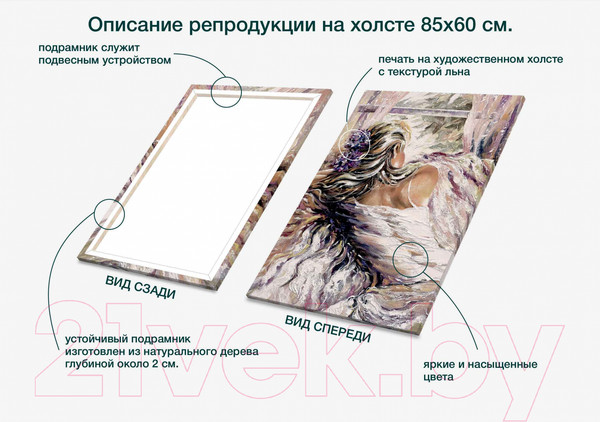 Изображение товара Картина Stamprint Девушка у окна АT033 (85x60см)