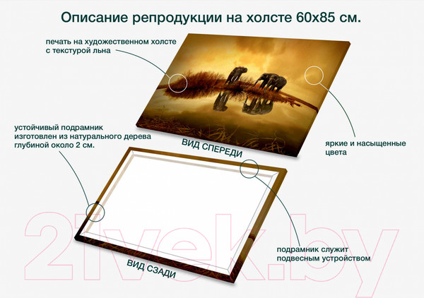 Изображение товара Картина Stamprint Солнечные слоны AM002 (60x85см)