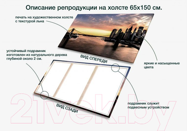 Изображение товара Картина Stamprint Бруклинский мост СТ006 (65x150см)