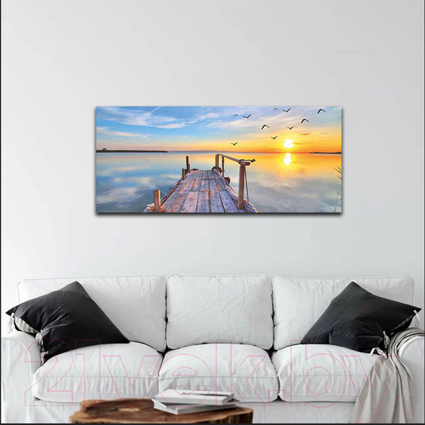 Изображение товара Картина Stamprint Морской пейзаж SN017 (65x150см)