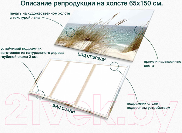 Изображение товара Картина Stamprint Энергия моря SN016 (65x150см)
