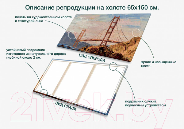 Изображение товара Картина Stamprint Мост в Сан-Франциско АT025 (65x150см)