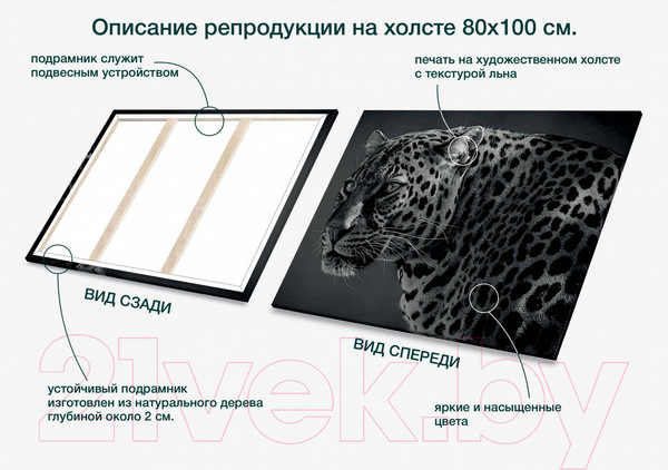 Изображение товара Картина Stamprint Леопард AM003 (80x100см)