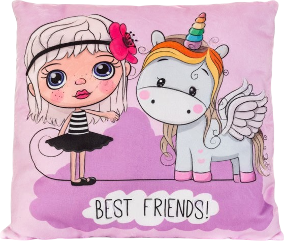 Изображение товара Подушка декоративная Malvina Девочка и единорог / 5.192.1