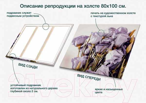 Изображение товара Картина Stamprint Розы АT014 (80x100см)
