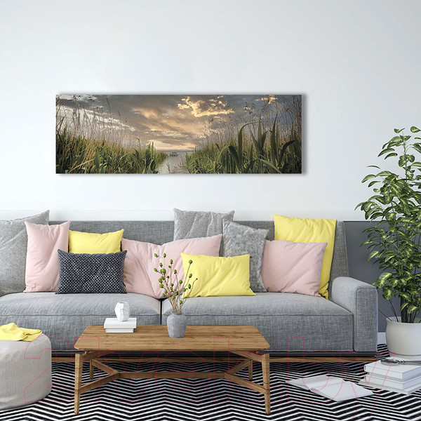 Изображение товара Картина Stamprint Озеро в закате SN013 (45x140см)