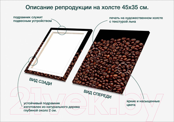 Изображение товара Картина Stamprint Зерна кофе 1 КС001 (45x35см)