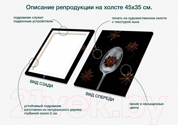 Изображение товара Картина Stamprint Зерна кофе 3 КС003 (45x35см)