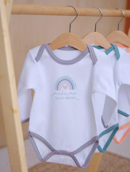 Изображение товара Боди для малышей Rant Rainbow С длинным рукавом / 6180 (серый, р.62)