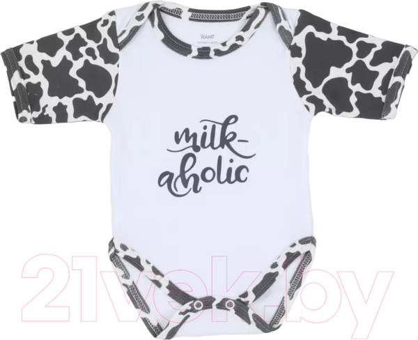 Изображение товара Боди для малышей Rant Milk-Aholic С коротким рукавом / 6281 (белый, р.62)