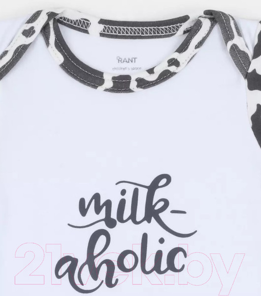 Изображение товара Боди для малышей Rant Milk-Aholic С коротким рукавом / 6281 (белый, р.68)
