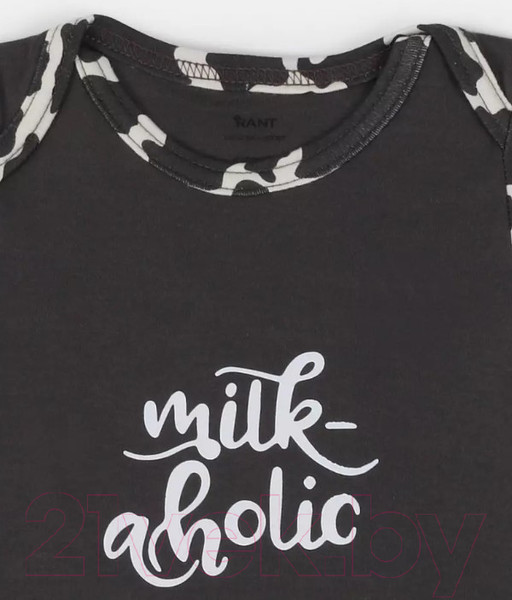 Изображение товара Боди для малышей Rant Milk-Aholic С коротким рукавом / 6281 (графитовый, р.68)
