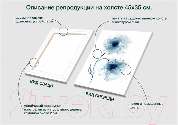 Изображение товара Картина Stamprint Синие цветы 1 TR020 (45x35см)