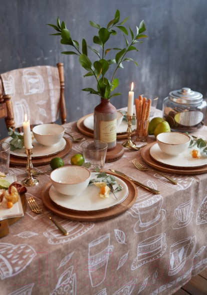 Изображение товара Скатерть Доляна Cup of tea 110x144 / 4682765