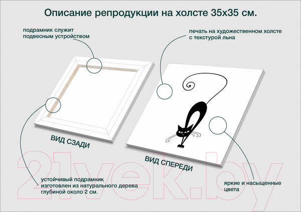 Изображение товара Картина Stamprint Кот 4 TR008 (35x35см)