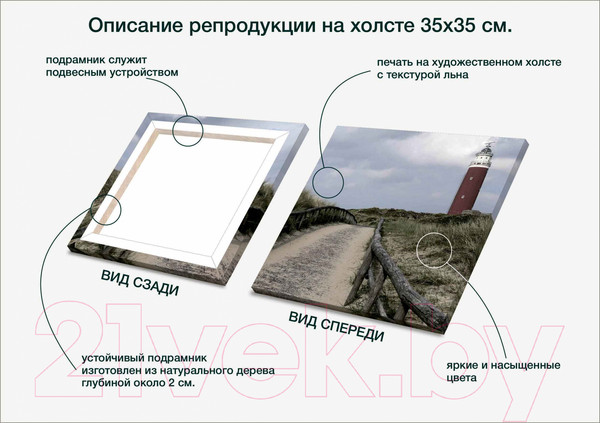 Изображение товара Картина Stamprint Маяк SN014  (35x35см)