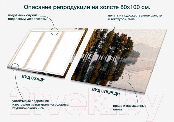 Изображение товара Картина Stamprint Деревья в воде АT039 (80x100см)