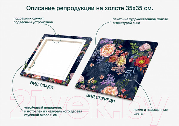 Изображение товара Картина Stamprint Цветы АT003 (35x35см)