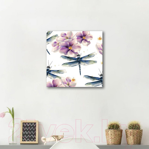 Изображение товара Картина Stamprint Стрекозы АT002 (35x35см)