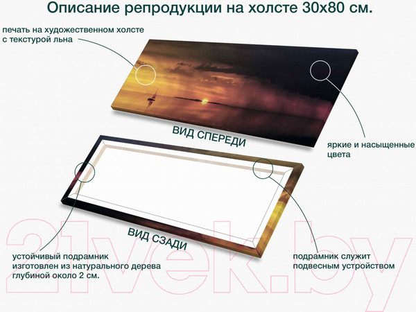Изображение товара Картина Stamprint Морской закат NR011 (30x80см)
