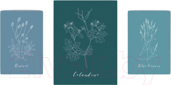 Изображение товара Картины Stamprint Блакитные травы CS005 SET3 (80x160см)